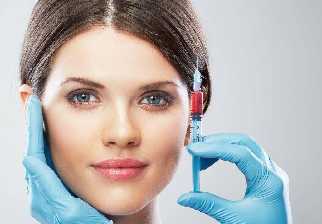plasma syringe for rejuvenating the facial skin